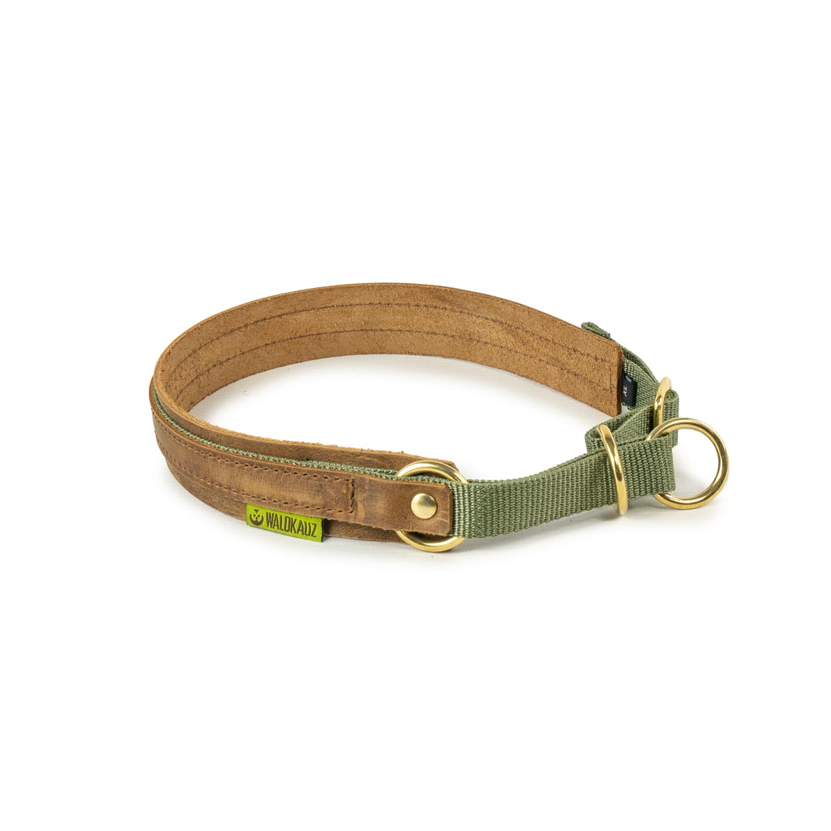 sehr großes Zug-Stopp-Halsband oliv
