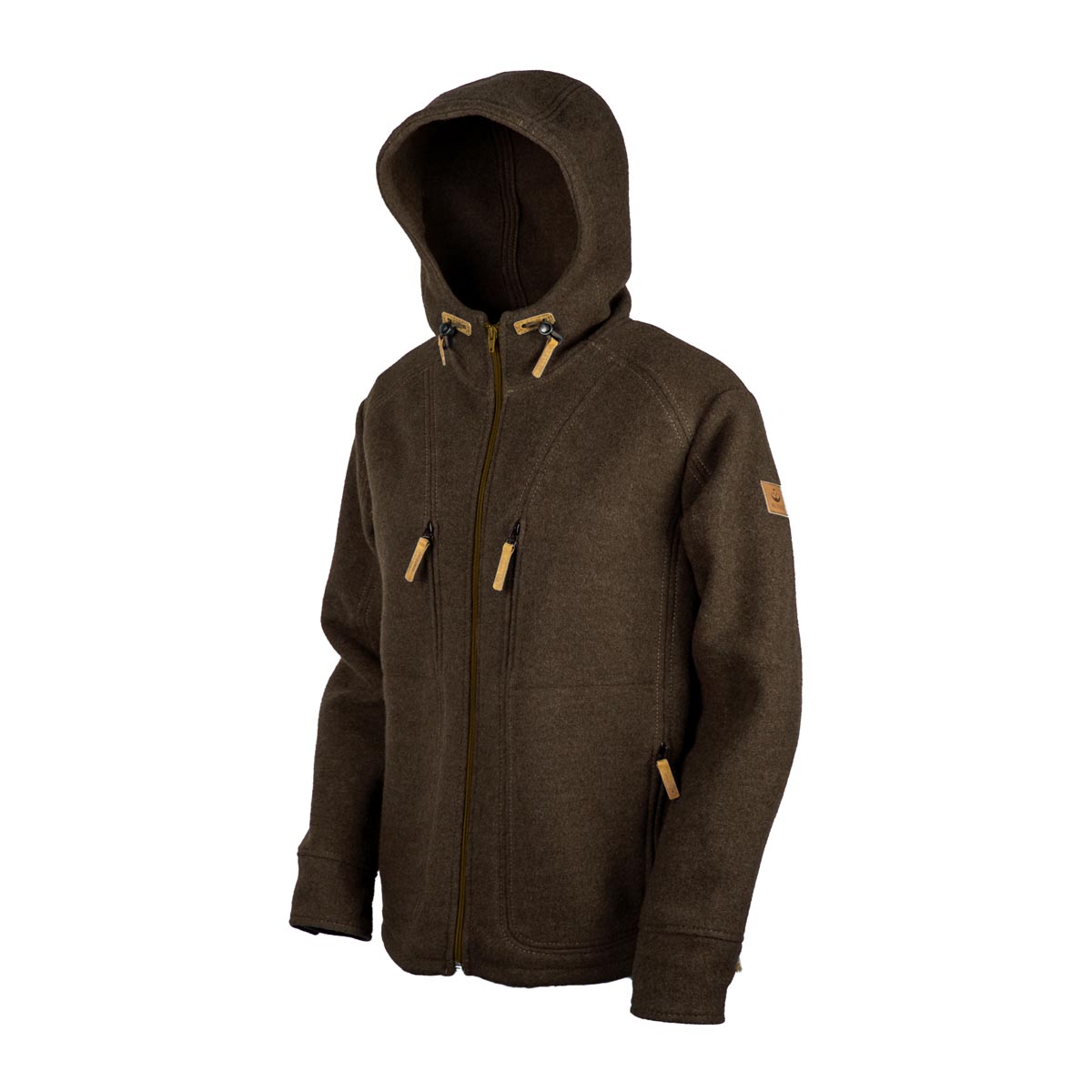 Lodenfleece-Hoodie "Kapuzenhuber", Braun