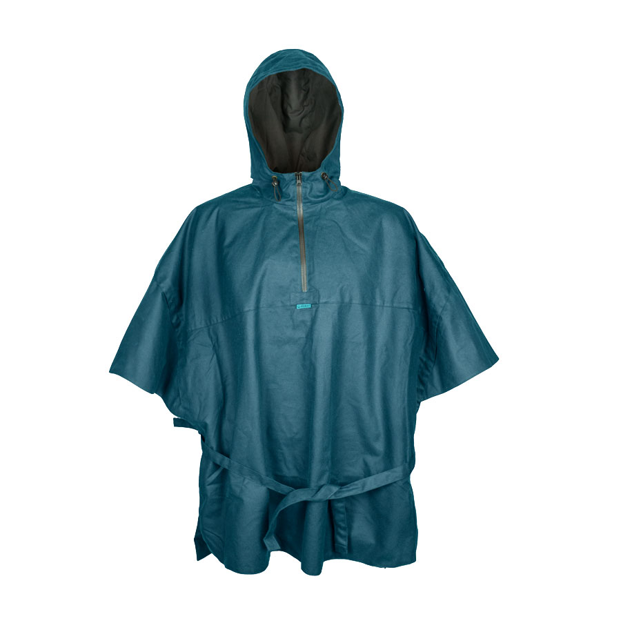 Regencape „Wassermann“ aus Waxcotton, Petrol