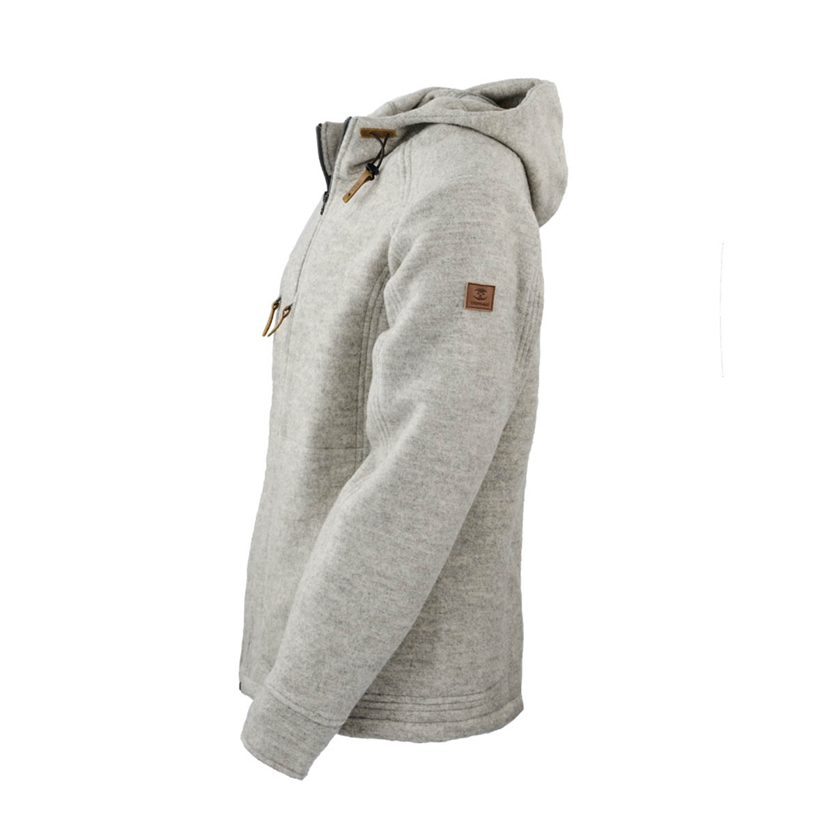 hellgraue Lodenjacke mit Kapuze für Herren