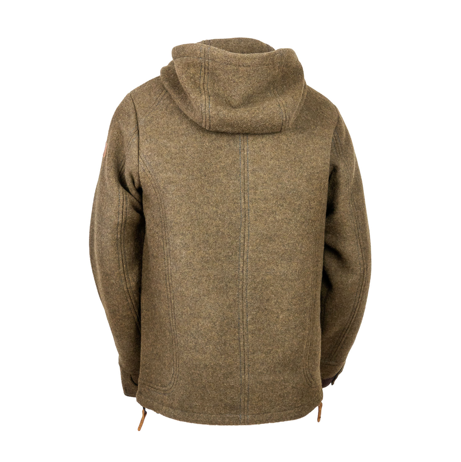 hellbraune Kapuzenjacke aus Loden