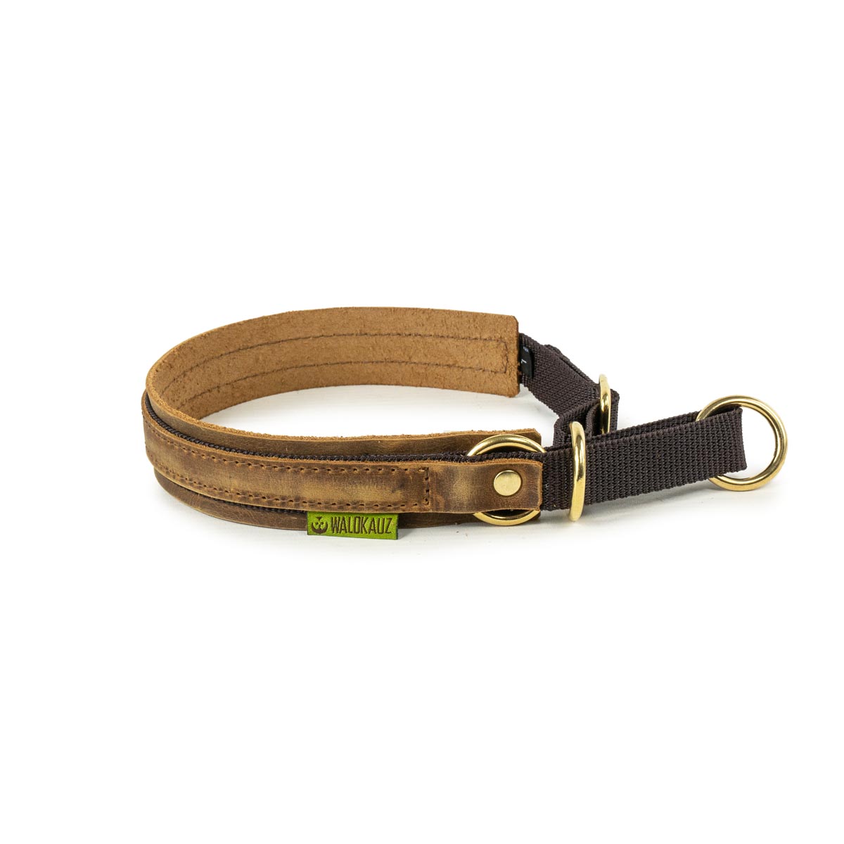 mittelgroßes Zug-Stopp-Halsband braun