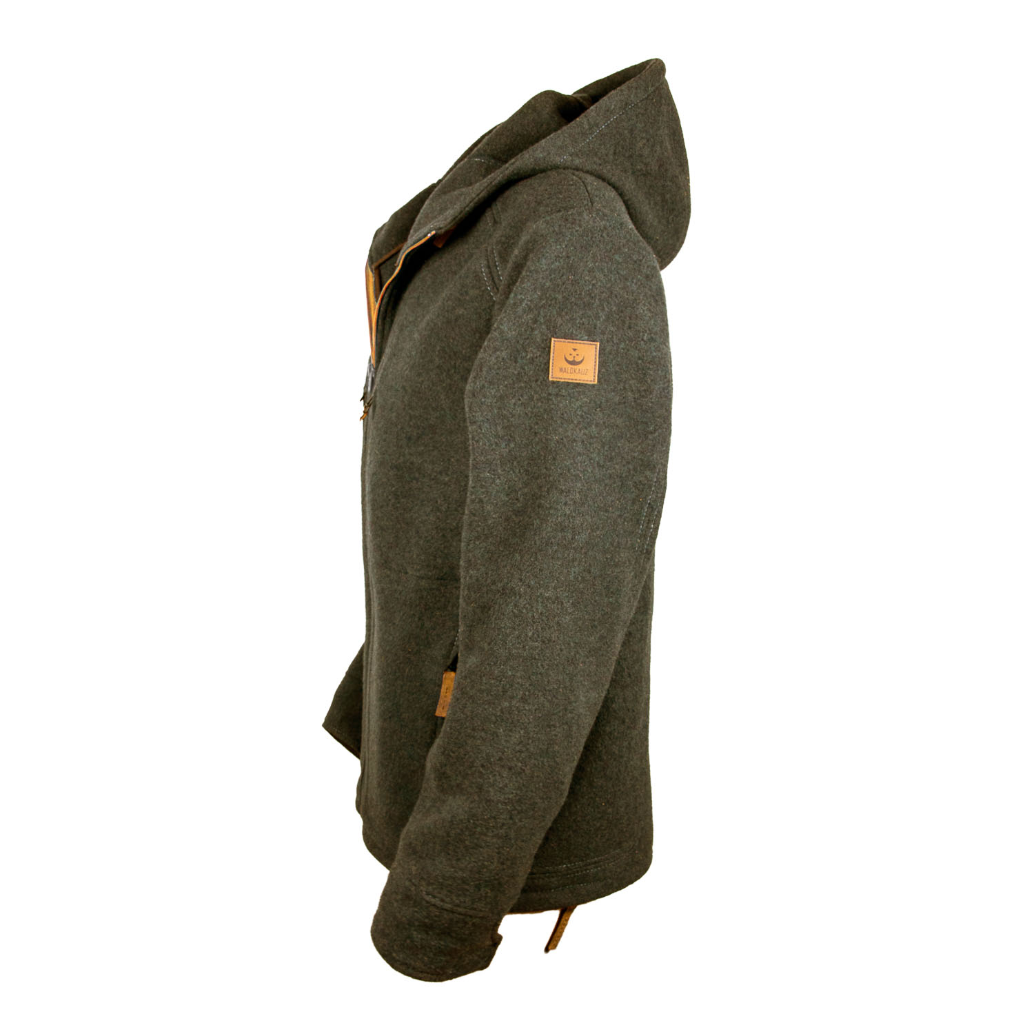 graue Herrenjacke aus Loden mit Kapuze