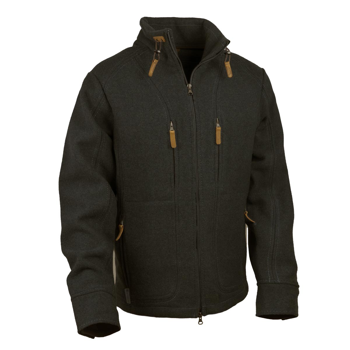 schwarze Wolljacke aus Loden