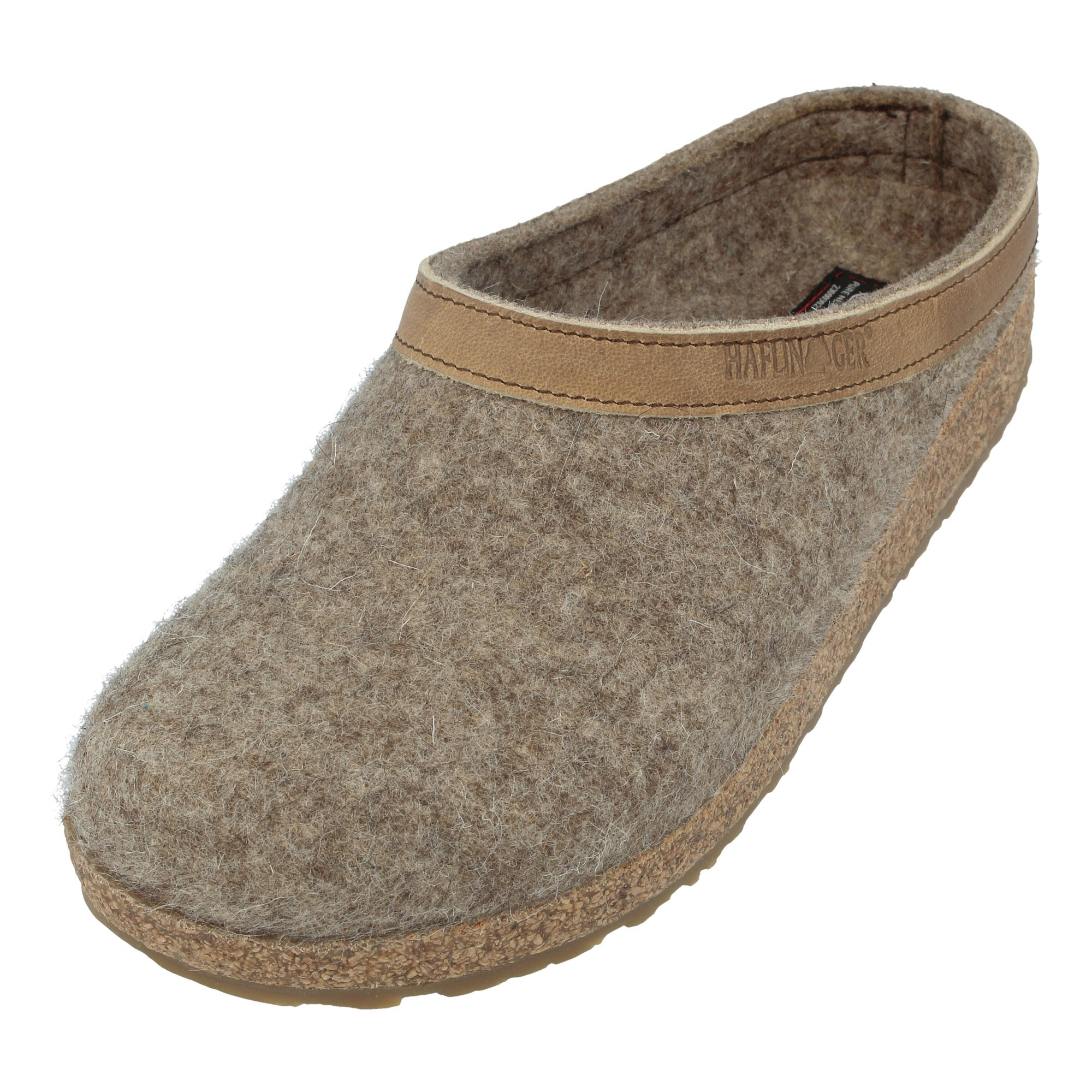 Hüttenschuh mit Lederpaspel