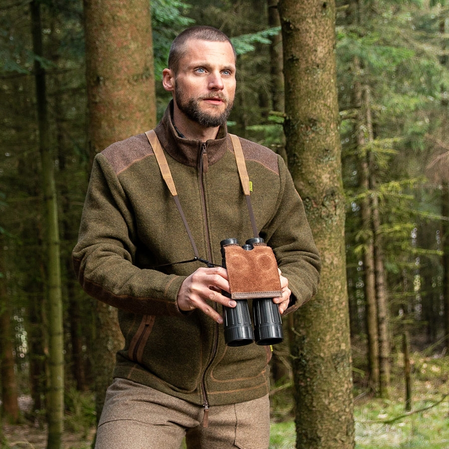 Tragebild des fernglas-Schutzes Leder und Filz