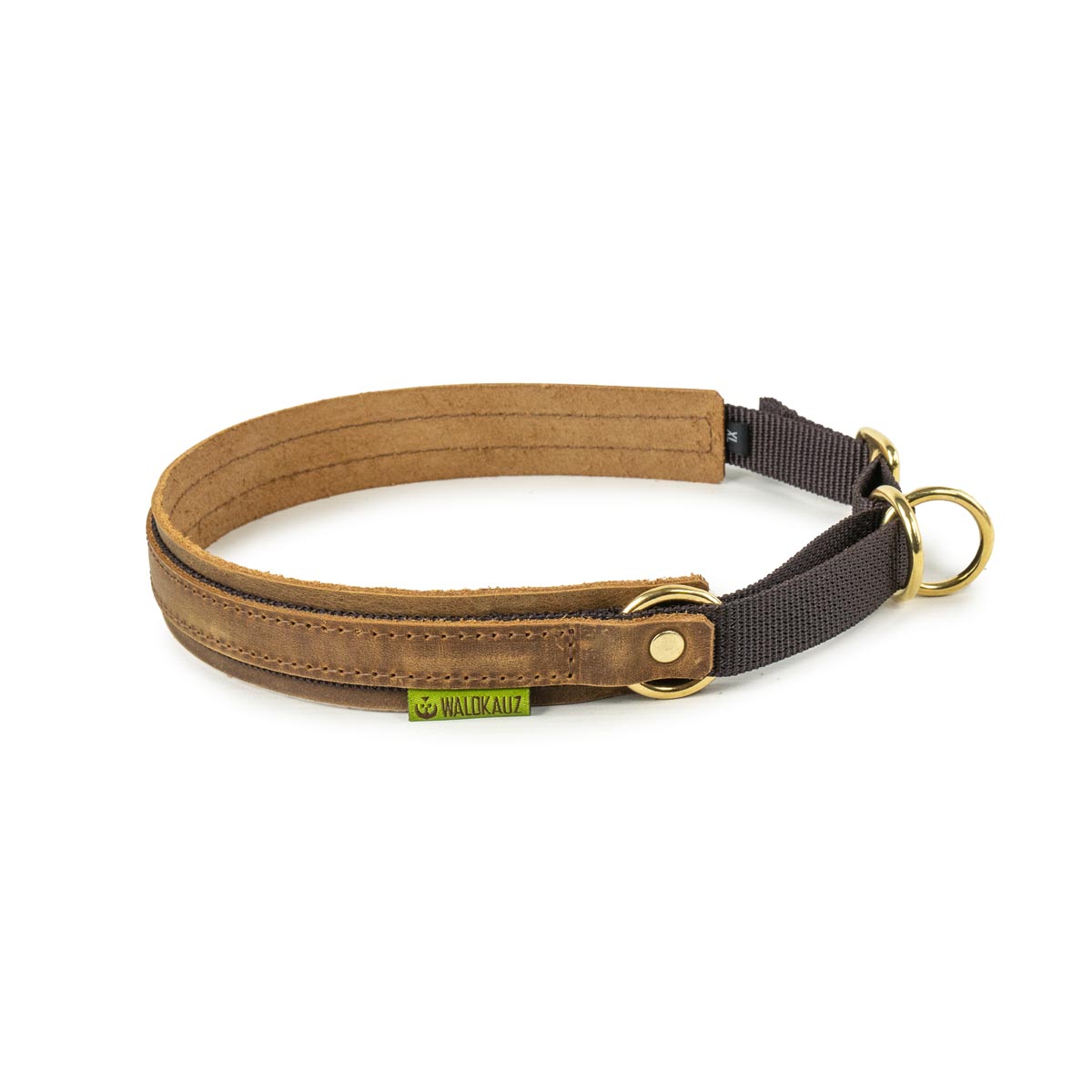 großes Zug-Stopp-Halsband braun