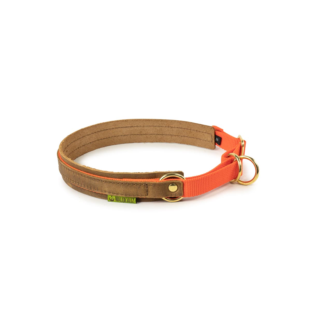 großes, orangenes Zug-Stopp-Halsband für Hunde