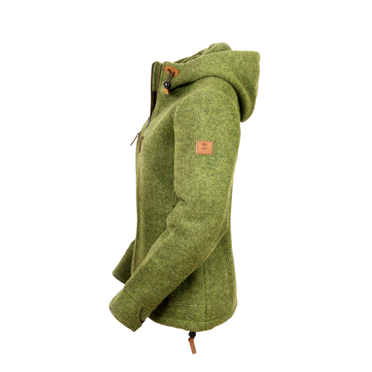 grüne Lodenjacke mit Kapuze für Damen