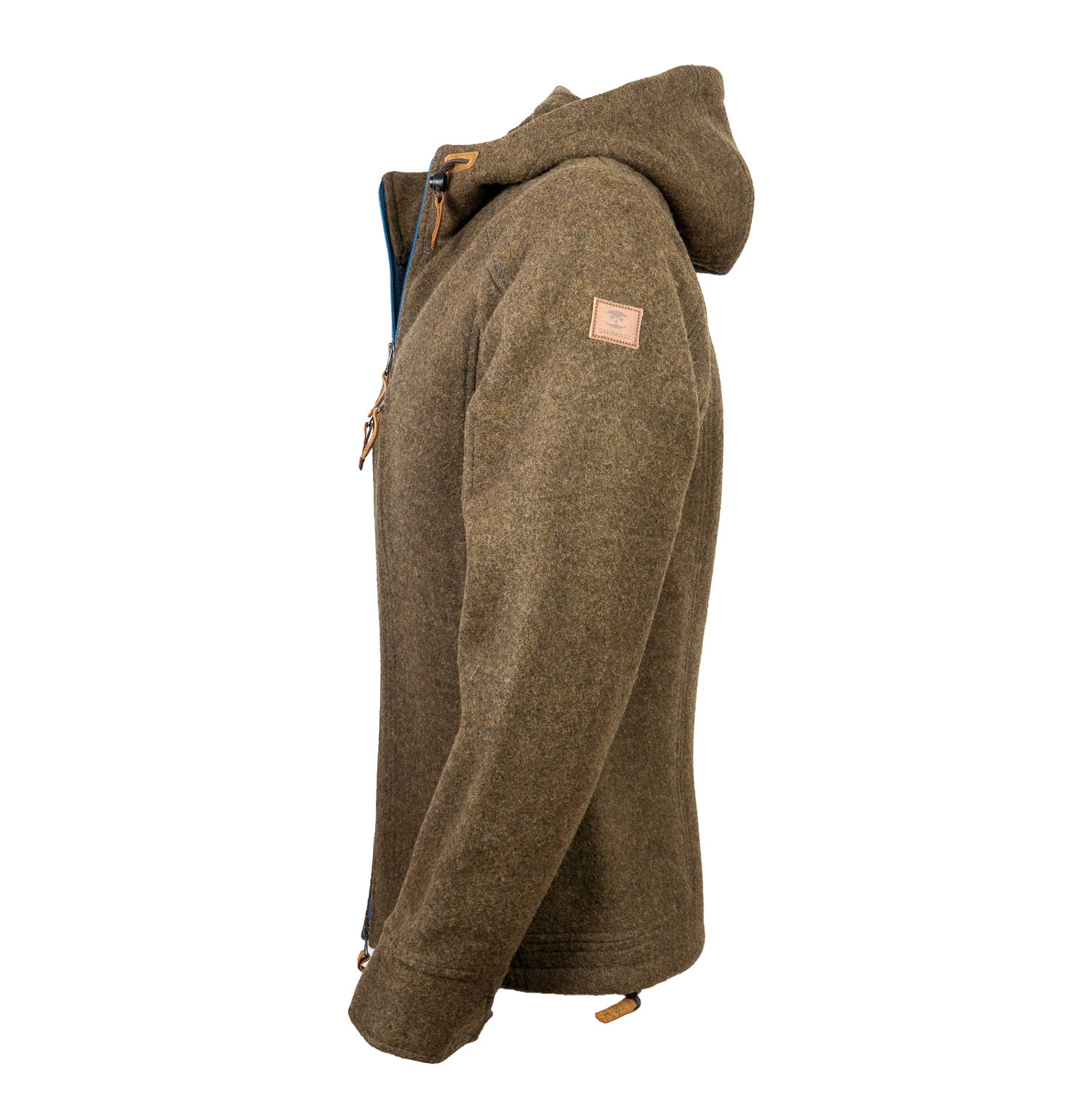 hellbraune Kapuzenjacke aus Lodenfleece
