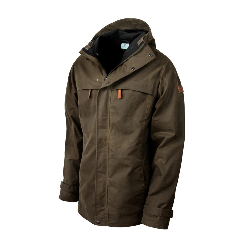 STEINKAUZ Wachsjacke "Regensegen", Dunkeloliv 