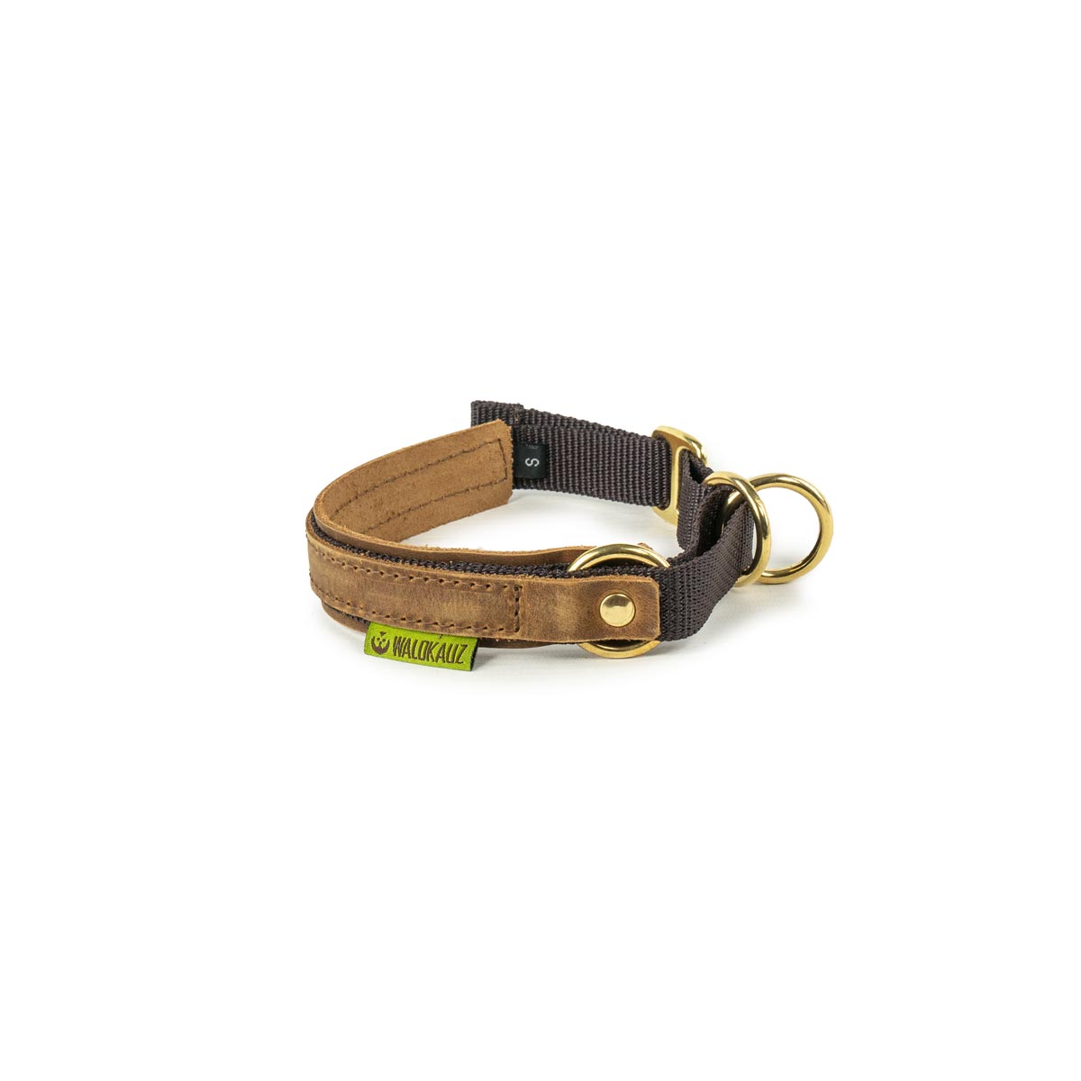 sehr kleines Zug-Stopp-Halsband braun