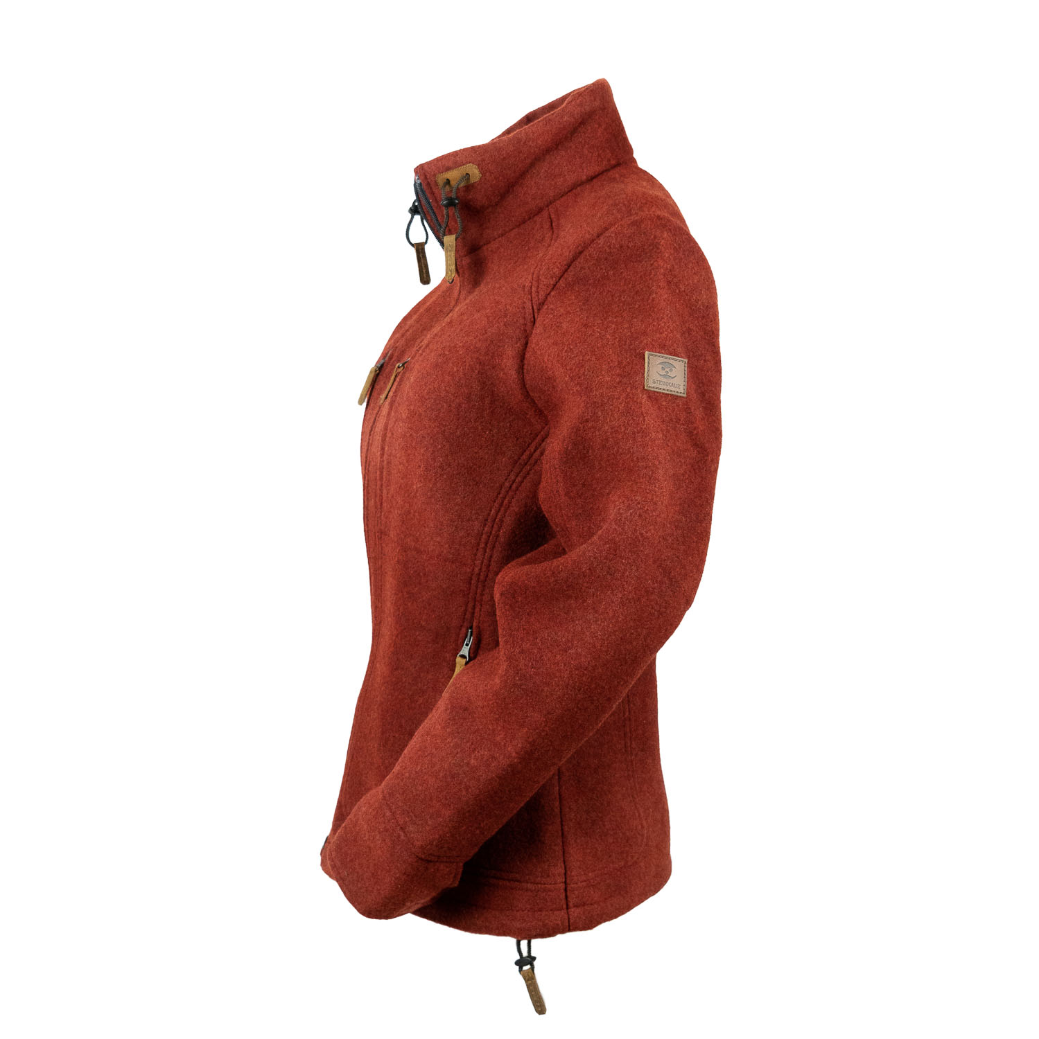 rote Damenjacke aus Lodenfleece