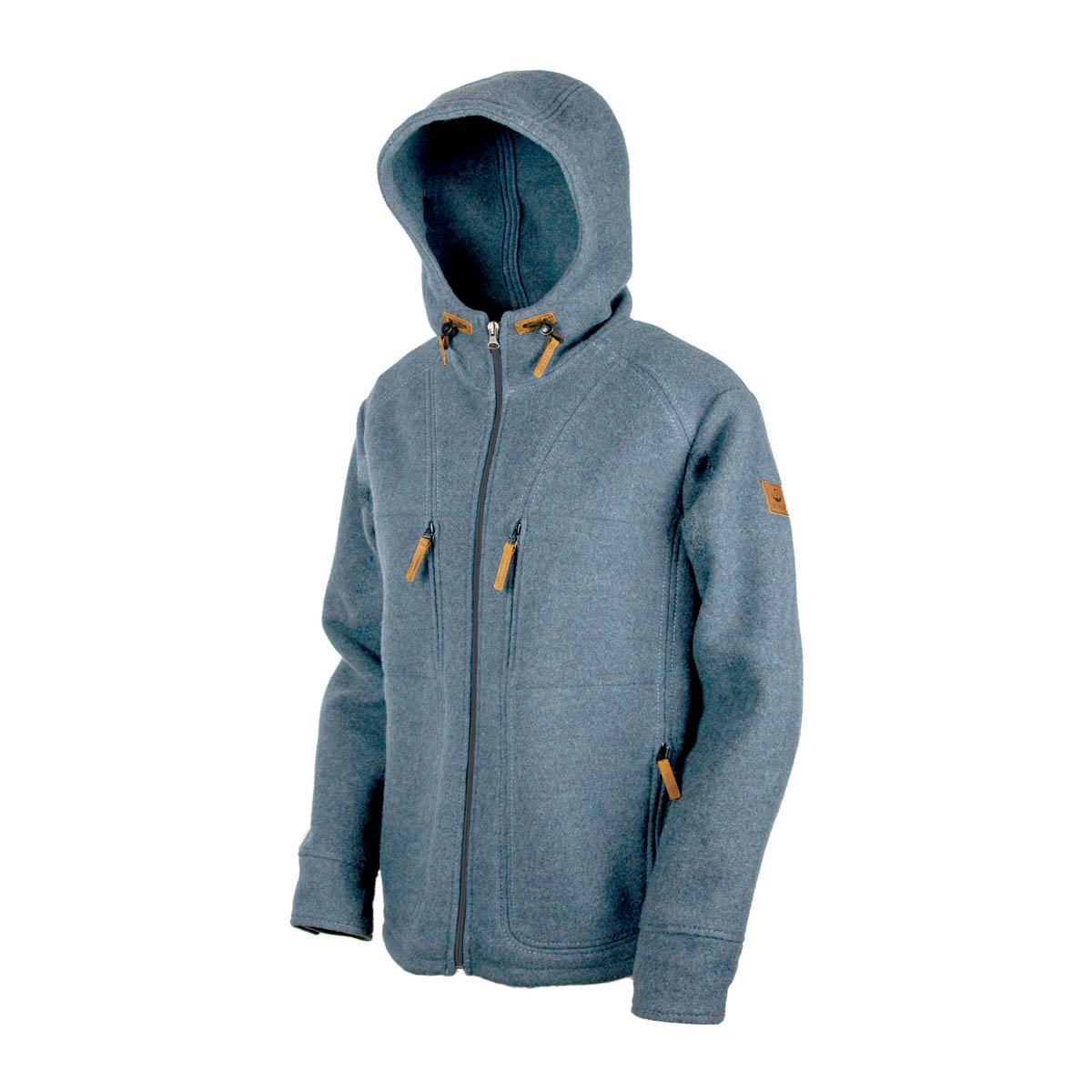 Lodenfleece-Hoodie "Kapuzenhuber", Calcitblau