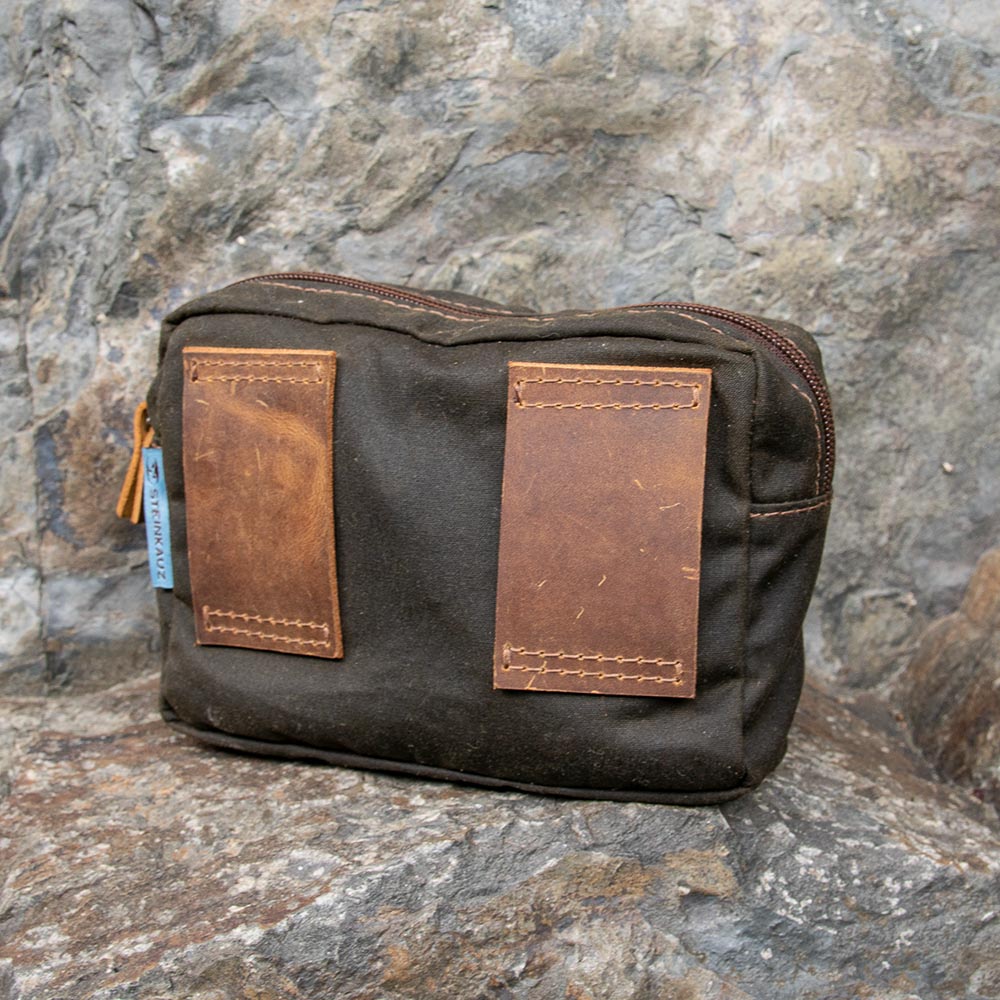 Gürteltasche Rückansicht Waxcotton oliv