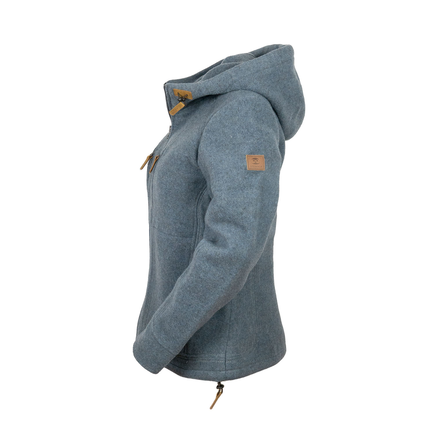 Kapuzenjacke aus Loden, hellblau