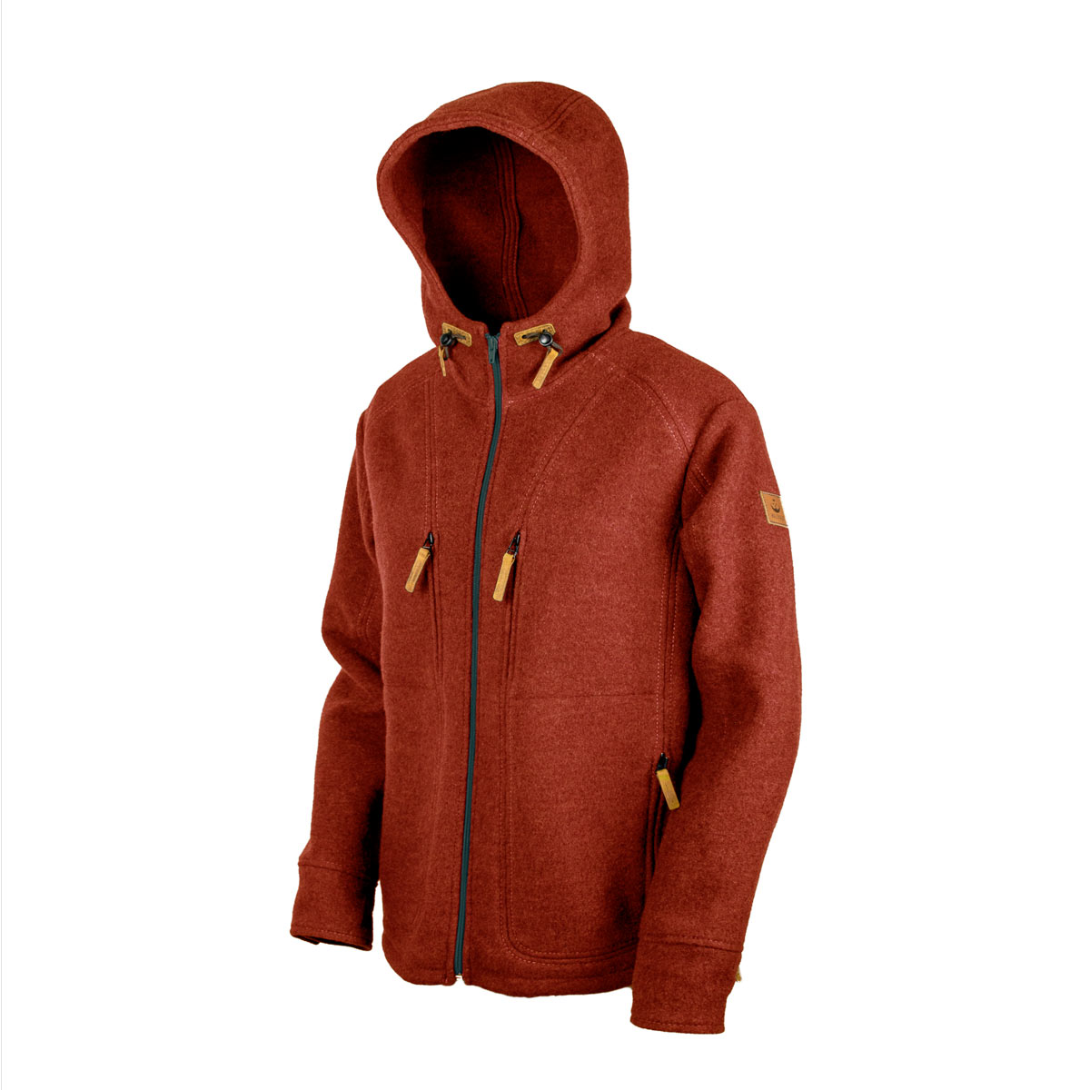 rote Wolljacke aus Lodenfleece