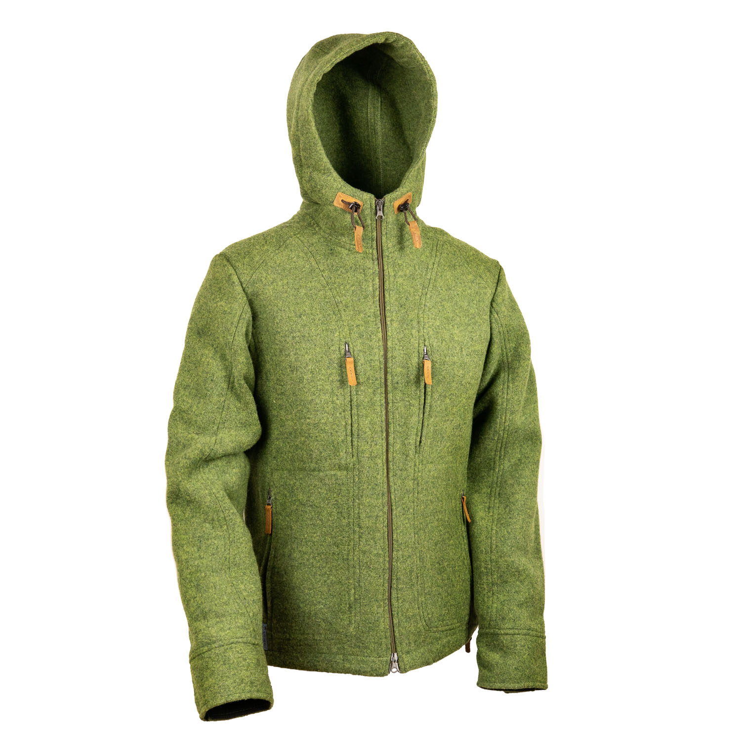grüne Lodenjacke mit Kapuze