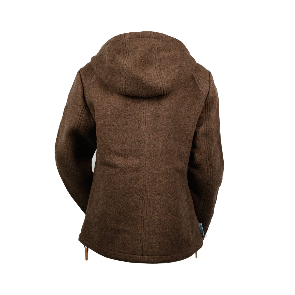 braune Kapuzenjacke aus Loden